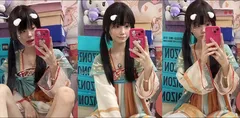 极品福利姬 饭崽 定制福利 圆润美乳笔挺诱人 镜前自慰画笔插逼超反差!