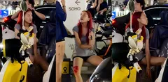 温州瑞安吾悦广场 红发女子事件 分手纠缠前男友 厕所打砸喊抓奸 引发群众围观!